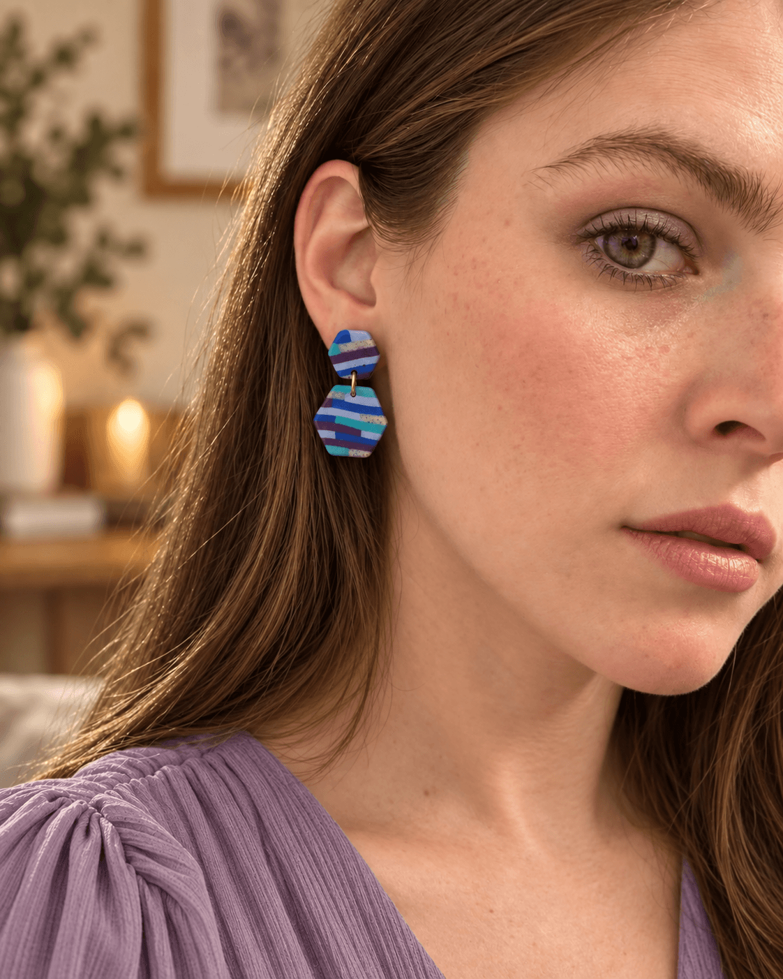 Aros Hexágono · Azul y Lila - Imagen 2